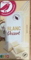 Mängden socker i Auchan choco dessert blanc 180g