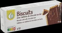 Mängden socker i Biscuits avec tablette de chocolat au lait
