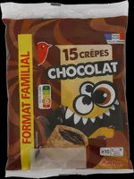 Mängden socker i AUCHAN CREPES FOURREES CHOCOLAT X15 480g Format familial