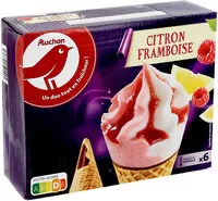 Mängden socker i Auchan cones citron framboise x6 426gr