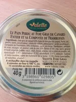 Mängden socker i Pain perdu au foie gras de canard entier et sa compotée de framboises