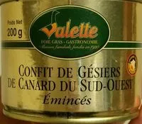 Mängden socker i Confit de gésiers de canard du sud ouest