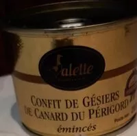 Mängden socker i Confit de gésiers de canard du Périgord