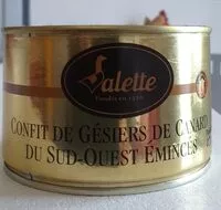 Mängden socker i Confit de gésiers de canard du sud-ouest émincés