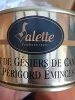 Mängden socker i Confit de gésiers de canard du Périgord émincés