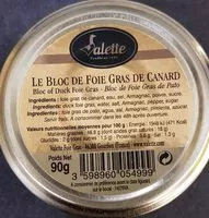 Mängden socker i Bloc de foie gras de canard