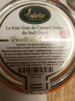 Mängden socker i Foie gras canard entier