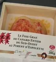 Mängden socker i Foie gras de canard entier du sud-ouest au piment d'Espelette