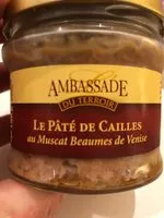 Mängden socker i Paté de Cailles au muscat beaumes de venise