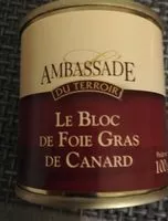 Mängden socker i Bloc foie gras de canard