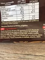 Mängden socker i Pommes Duchesse Findus,