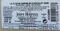 Mängden socker i La cloche garnie en chocolat Noir