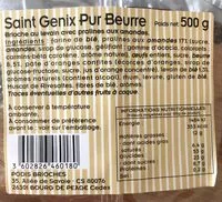 Mängden socker i Saint Genix Pur Beurre