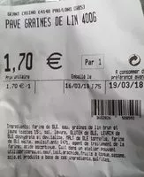Mängden socker i Pavé graines de lin 400g