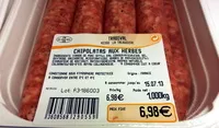 Mängden socker i Chipolatas aux Herbes