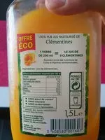 Mängden socker i 100% pur jus pasteurisé de clémentines