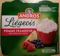 Mängden socker i Liégeois pomme framboise sur coulis de cassis