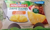 Mängden socker i Ananas Morceaux Sans Sucres Ajoutés