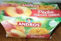 Mängden socker i Andros pêche morceaux généreux