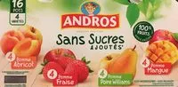 Mängden socker i Compote Abricot-Fraise-Poire-Mangue Sans Sucres Ajoutés