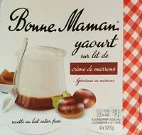 Mängden socker i Yaourt sur lit de marrons