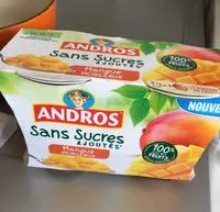 Mängden socker i Andros mangue morceaux