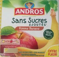 Mängden socker i Dessert frutier Pomme Banane