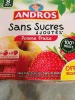 Mängden socker i Compote Andros Pomme Fraises Sans Sucres Ajoutés