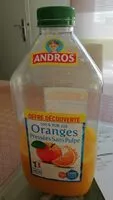 Mängden socker i Andros jus orange pressé sans pulpe