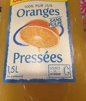 Mängden socker i Oranges pressées sans pulpe