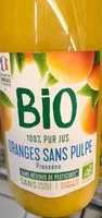 Mängden socker i 100% pur jus d'Oranges sans pulpe BIO pressées