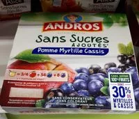 Mängden socker i Andros pomme myrtille cassis