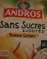 Mängden socker i Andros sans sucre ajoutés pomme golden