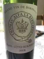 Mängden socker i Blaye - cote de bordeaux 2014