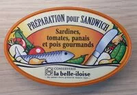 Mängden socker i Préparation pour sandwich - Sardines, tomates, panais et pois gourmands