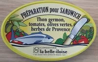 Mängden socker i Préparation pour Sandwich - Thon germon, tomates, olives vertes, herbes de Provence