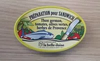 Mängden socker i Préparation pour sandwich  Thon germon, tomates, olives vertes, herbes de Provence