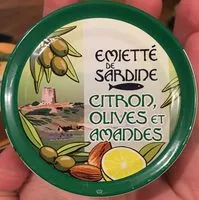 Mängden socker i Emietté de sardine citron, olives et amandes