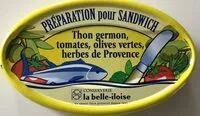 Mängden socker i Préparation pour sandwich, thon germon, tomate, olives vertes…