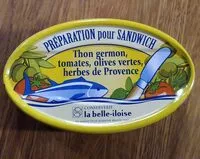 Mängden socker i Préparation pour sandwich thon germon, tomates, olives vertes et herbes de Provence