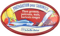 Mängden socker i Préparation pour sandwich thon germon, poivrons, maïs et haricots rouges