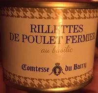 Mängden socker i Rillettes de poulet fermier au basilic