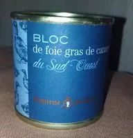 Mängden socker i Bloc de foie gras de canard