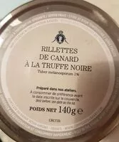 Mängden socker i Rillettes de Canard à la truffe noire