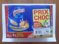 Mängden socker i Coquillettes aux œufs frais (Lot de 4 paquets de 250 g)