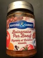 Mängden socker i Sauce bolognaise pur Boeuf Oignons et Carottes rissolés