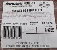 Mängden socker i Merguez de boeuf