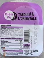 Mängden socker i Taboulé à l'Orientale