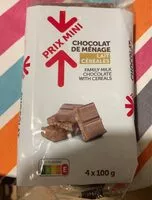 Mängden socker i Chocolat de ménage lait céréales