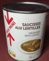 Mängden socker i Saucisses aux lentilles